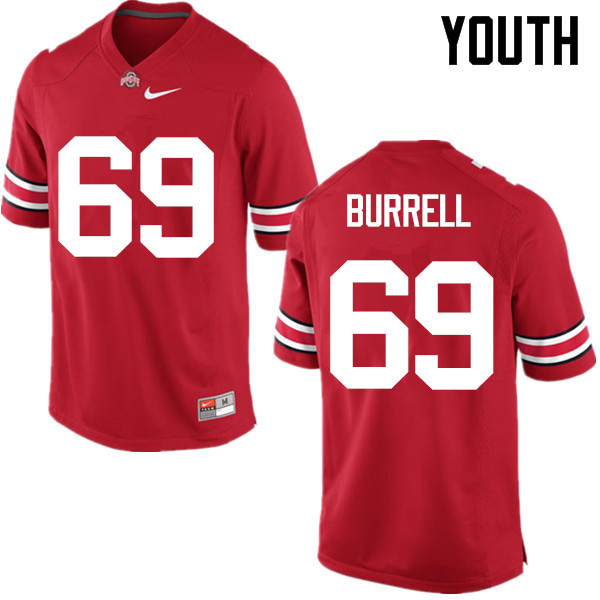 Ohio State Buckeyes Matthew Burrell Youth #69 Red Game Stitched College Football Jersey